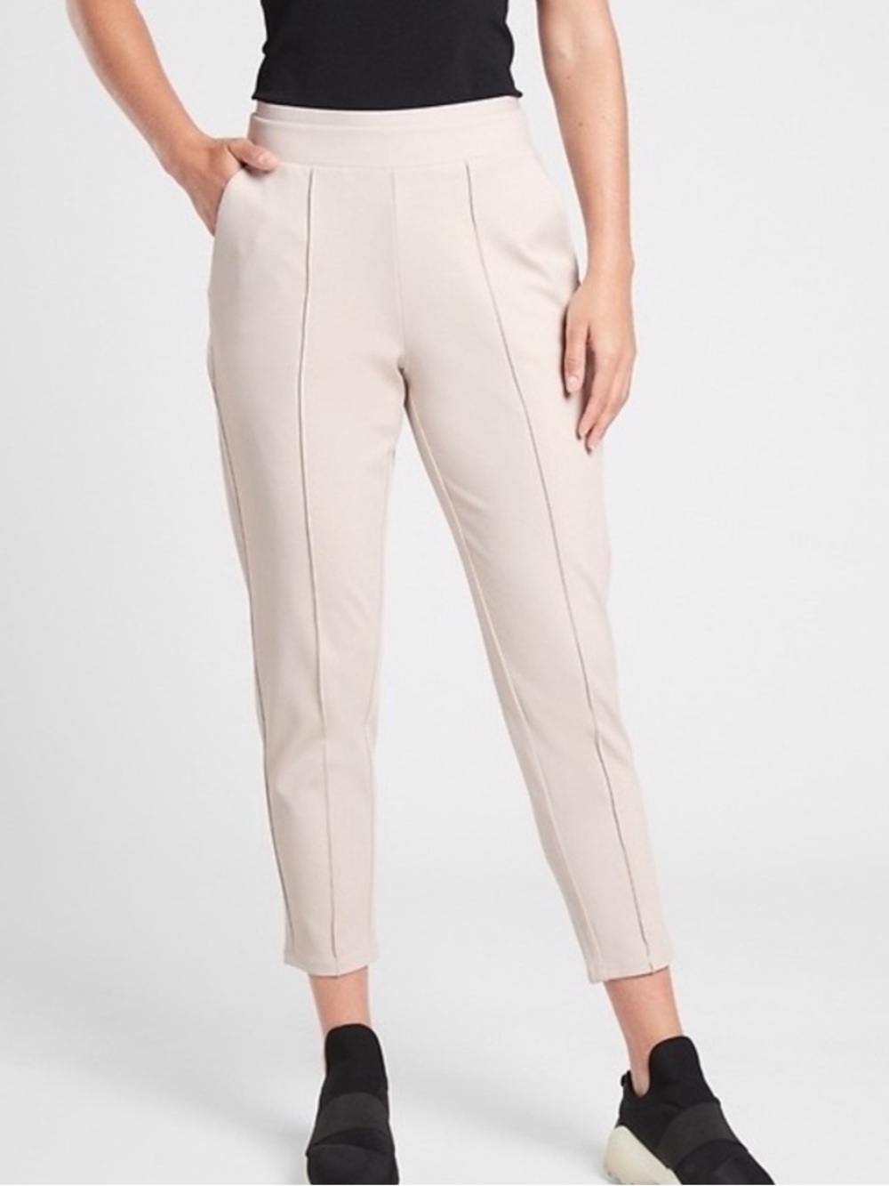 Athleta Venice Pintuck Pant Beige Small NWT